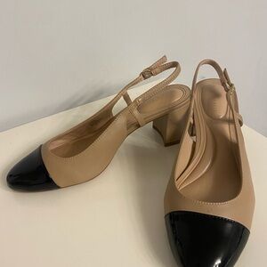 BNWT Kelly & Katie Tan and Black Slingback Heels